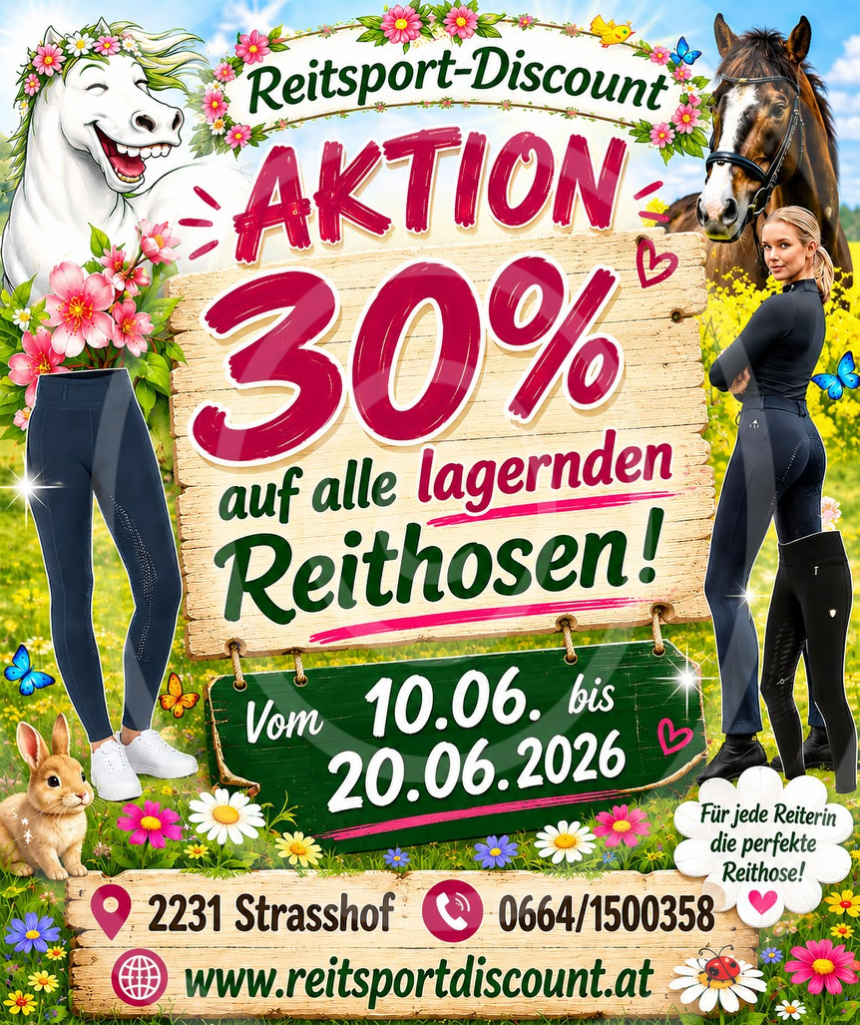 von Montag, den 15.12.2025 bis Samstag, den 20.12.2025<br />- 30 % auf alle Schuhe & Chaps<br />- 30 % auf Schabracken jeder Art